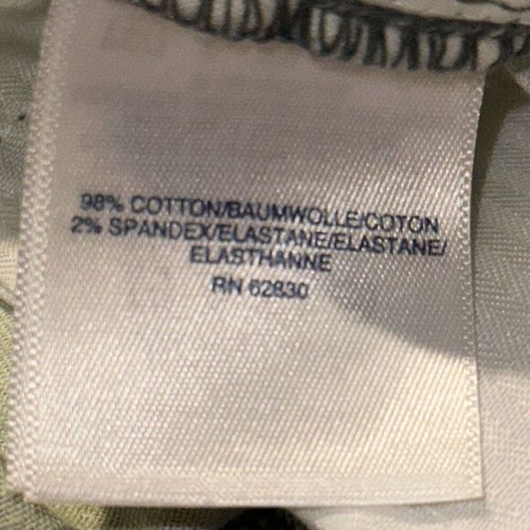 Lands' End Womens Olive Green Leaf Tropical Mid-Rise Chino Pants Ladies Size 16 - Picture 5 of 15